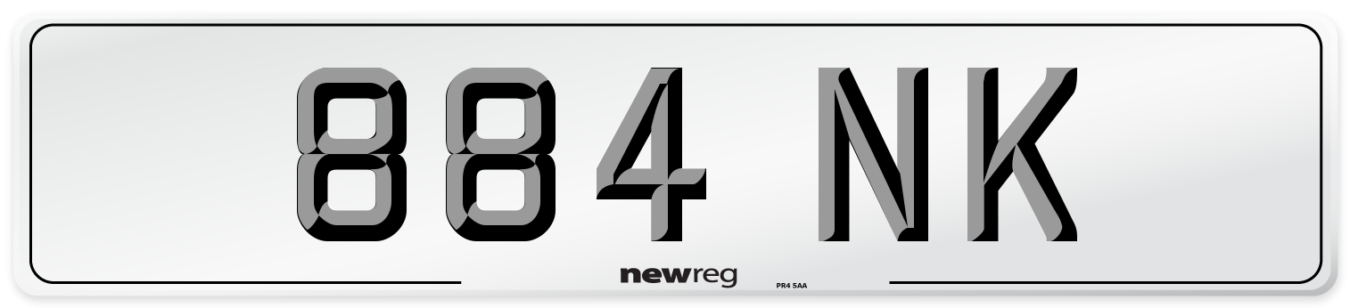 884 NK Number Plate from New Reg